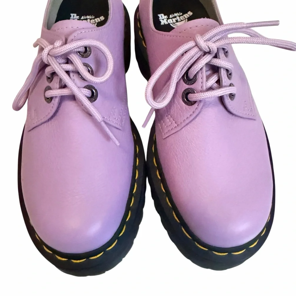 Dr. Martens 30612 QUAD II LILAC PISA Lavender Leather Platform Shoes EU 38 US 7 - Picture 8 of 12